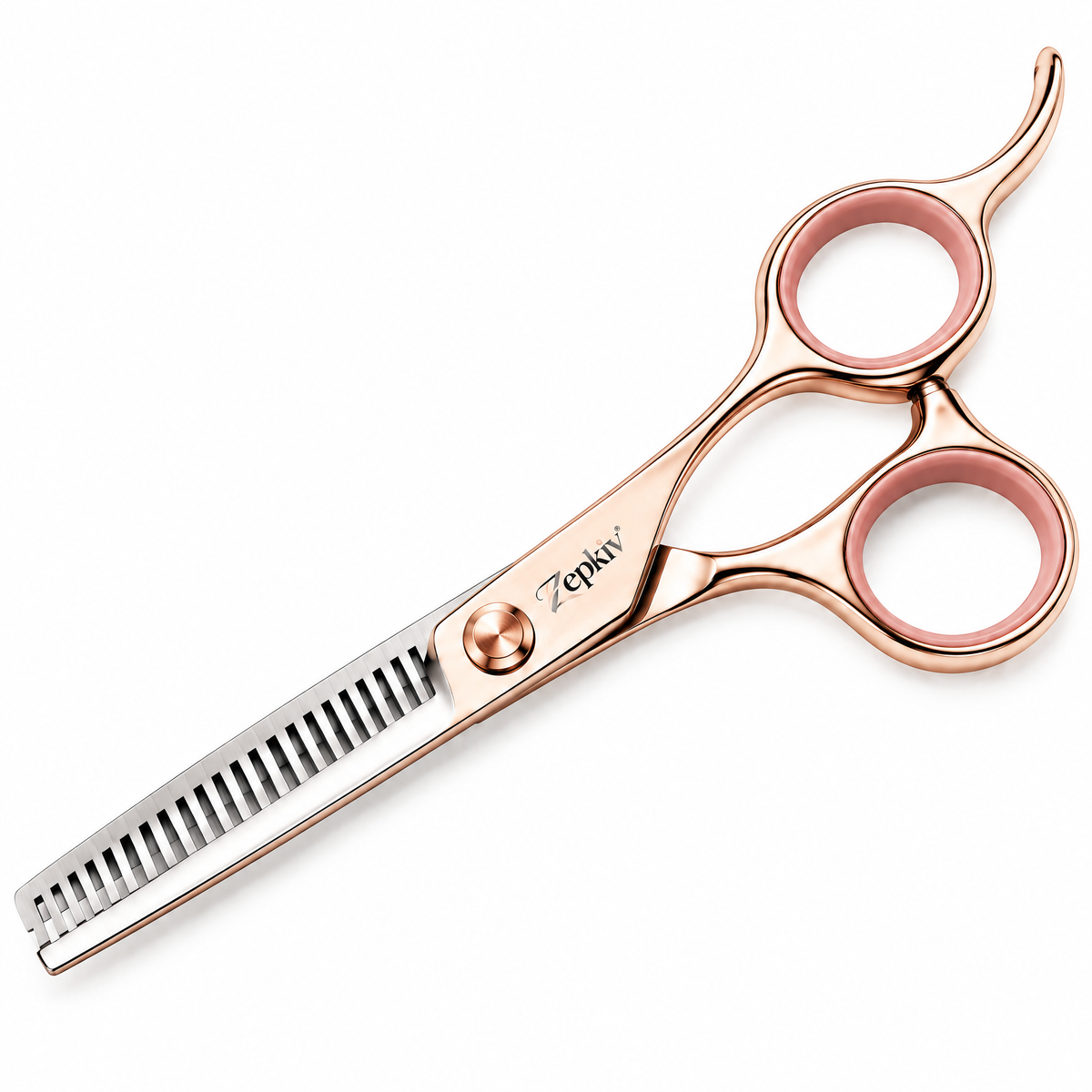 Rose Gold Hair Thinning Shears — detail view