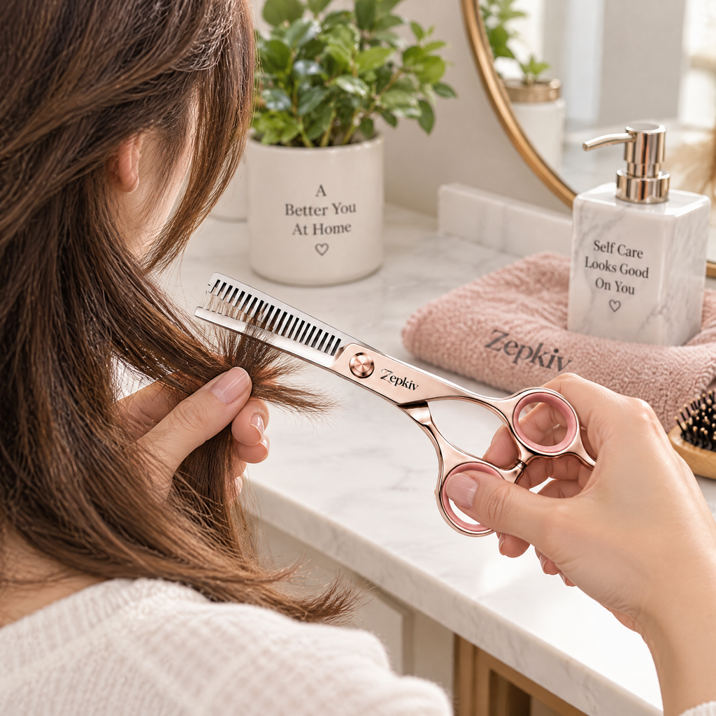 Rose Gold Hair Thinning Shears — styling inspiration
