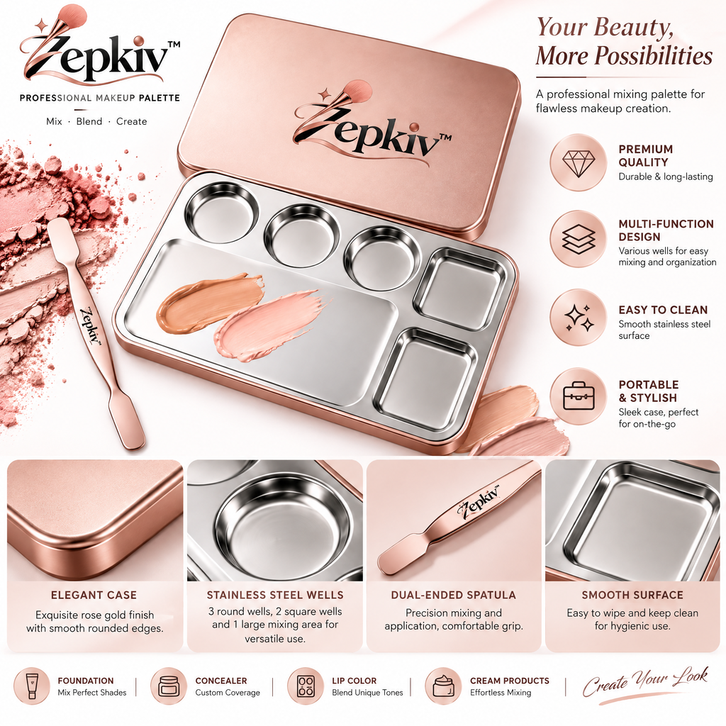 Makeup Mixing Palette & Spatula Set — features