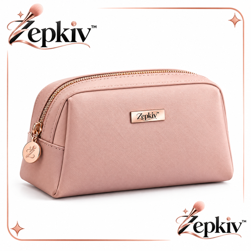 Blush Pink Zip Makeup Bag — main product view