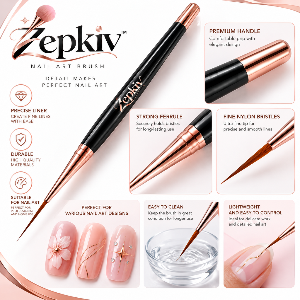 Fine Tip Nail Art Liner Brush — features